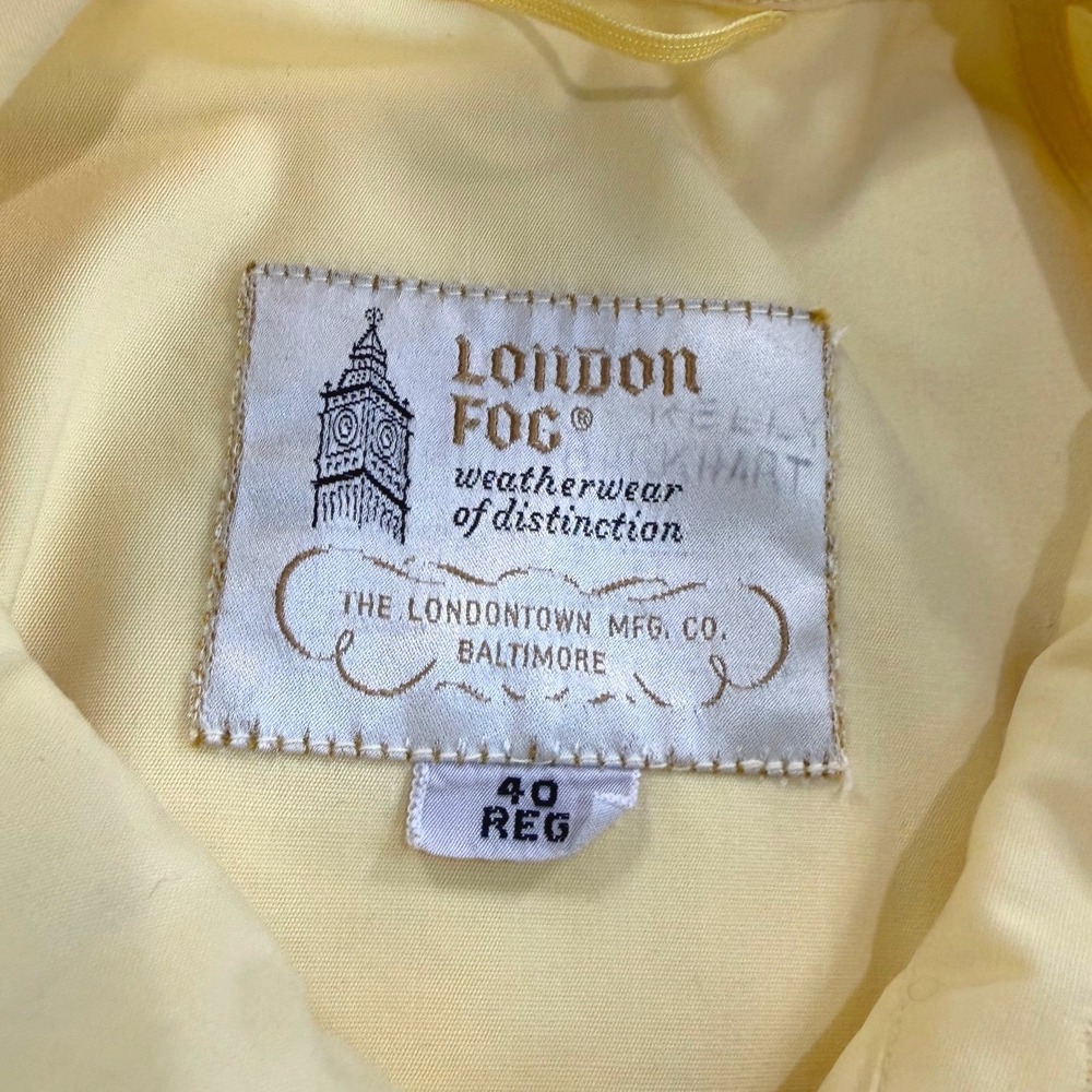 Vintage 60s 70s London Fog Harrington Jacket Yellow Ivory Talon Zip Size 40 Reg - Picture 4 of 10